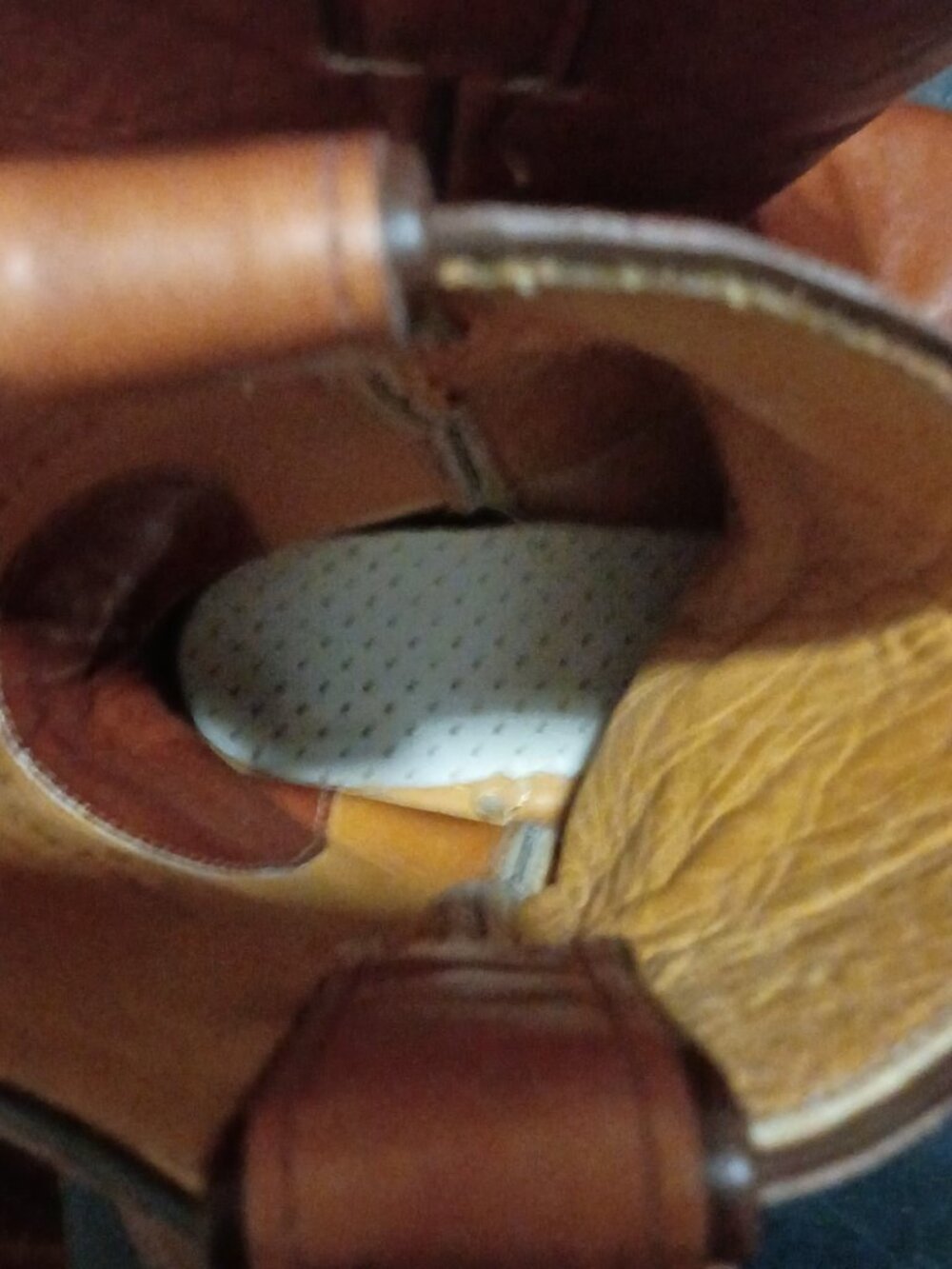 Vintage Justin Western Style L4417 Womens Sz 5B Cowboy Boots Brown Stacked Heel - Picture 12 of 13